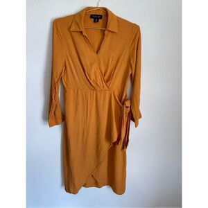 RACHEL ZOE Linen Blend Wrap Dress Size 8